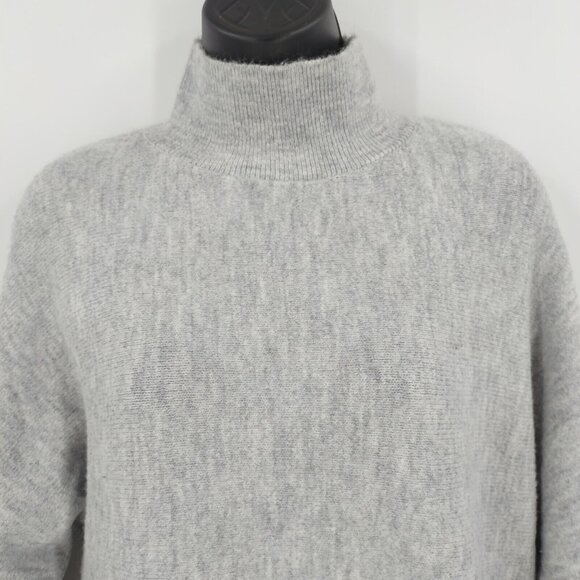 MAGASCHONI Sz M MockNeck Sweater Knit Gray Pullover Vented Oversized Fall Winter - Picture 4 of 12